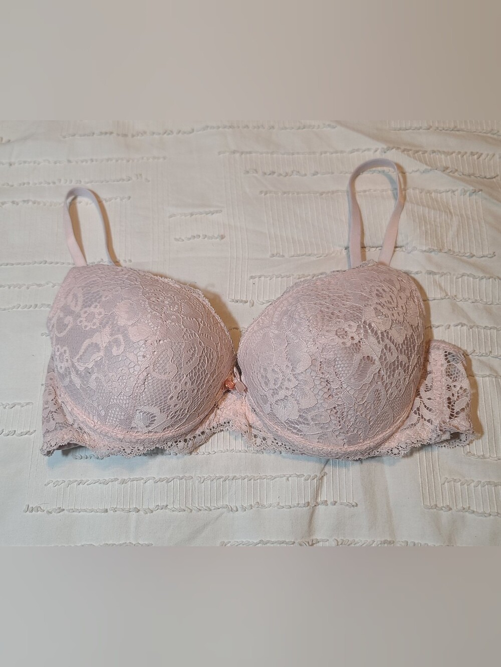 Marilyn Monroe Lace Push Up Underwire Padded Bra Pink Floral 36C
